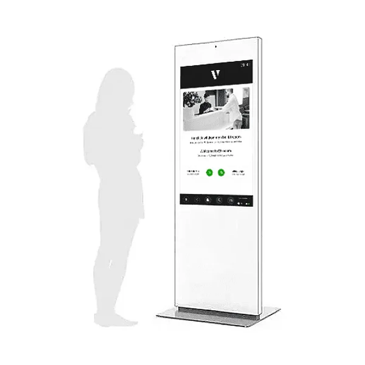 ViPo Stele Pro digitaler Empfangsterminal als schlanke Standstele