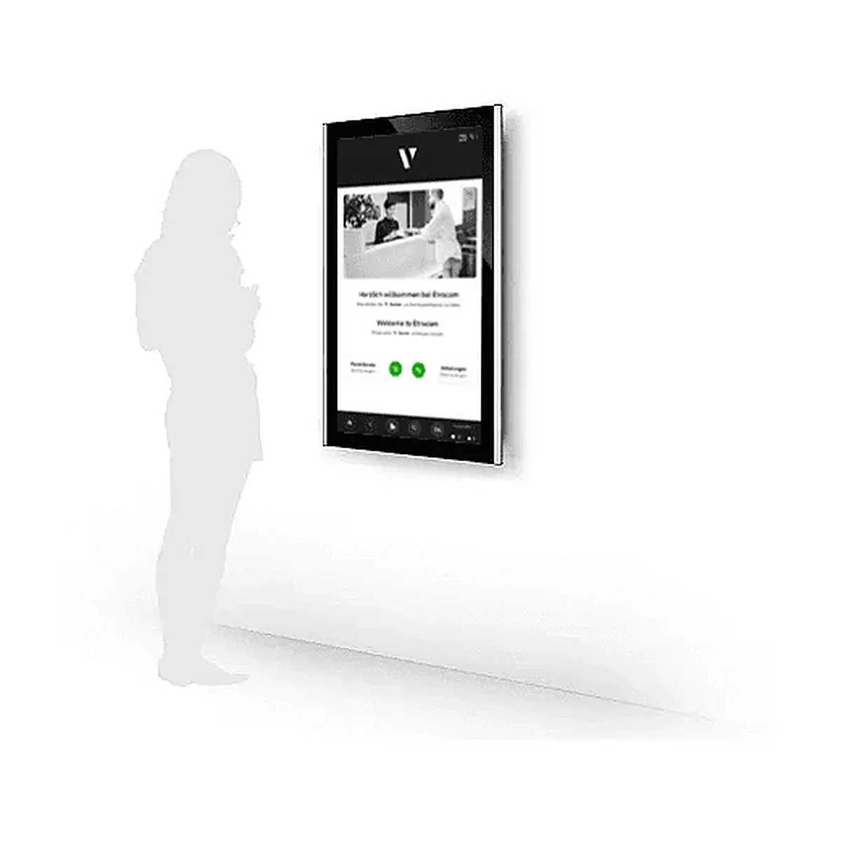 ViPo Wandmodell digitaler Empfang mit Touchscreen zur Wandmontage